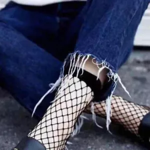 FISHNET ANKLE LENGTH SOCKS NEW FASHION LACE TRIM FAST N FREE OZ SELLER - Foto 1 di 11