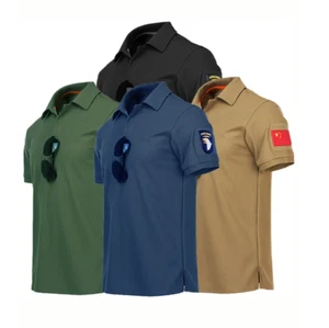 Short Sleeve Team Work Combat Polo T-Shirt for Men, Quick Dry and Comfortable - Picture 1 of 28
