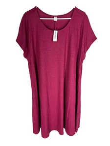 OLD NAVY Shift Dress Plus SZ 3X Boysenberry Knit Coastal Sustainable Ethical NEW - Picture 1 of 6