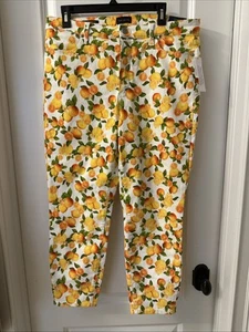 New With Tags Talbot Women’s Size 12 White With Oranges Jegging Crop - Picture 1 of 6