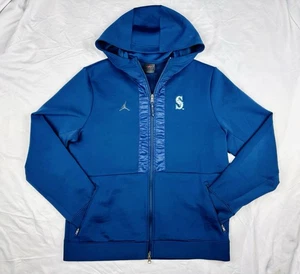Suéter con Capucha Marca Air Jordan Seattle Mariners Adulto L Azul Cremallera Completa Logo MLB - Imagen 1 de 5
