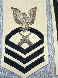 WW2 USN Navy CPO Gunners Mate Chief Petty Officer Bullion Rate Patch - Picture 1 of 9