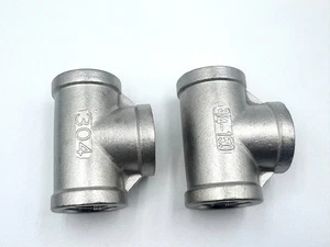 5 Pcs, 3/4" 150 Female NPT Tee Cast 304 Stainless Steel Pipe Fitting - Picture 1 of 12