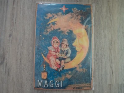 BLECHSCHILD-MAGGI-KINDER IM MOND! 60X40XCM!NEU &OVP! - Bild 1 von 2