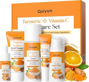 Set per La Cura Del Viso Alla Curcuma Vitamina C, 5 Pezzi Skin Care, Set Regalo  - Foto 1 di 12