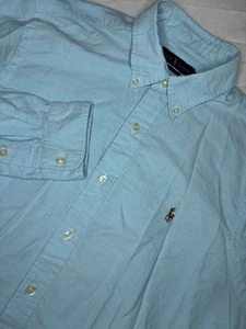 Ralph Lauren Classic Fit Aqua Langarm Button Down Hemd Fleisch Pony Large - Bild 1 von 7