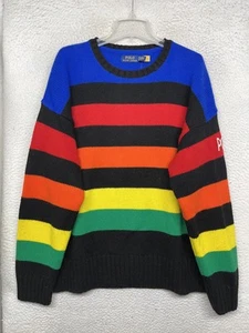 Polo Ralph Lauren Sweater Mens 2XL Striped Crewneck Knit Pullover Bold Multicolo - Picture 1 of 12