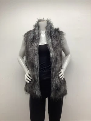 Chaleco de piel sintética para mujer BCBG Generation gris negro forrado talla XS, usado. Foto 1 de 3