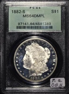 1882-S Morgan Dollar PCGS MS-64 DMPL; Premium Quality; Old Green Holder - Picture 1 of 4