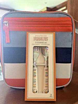 Snoopy Pottery Barn LUNCH BOX BAG School Utensil set Disney boy pre k - - Image 1 of 4