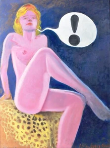 Acrílico grande firmado indistintamente a bordo. Pop Art Rosa Desnudo. 2000 - Imagen 1 de 4