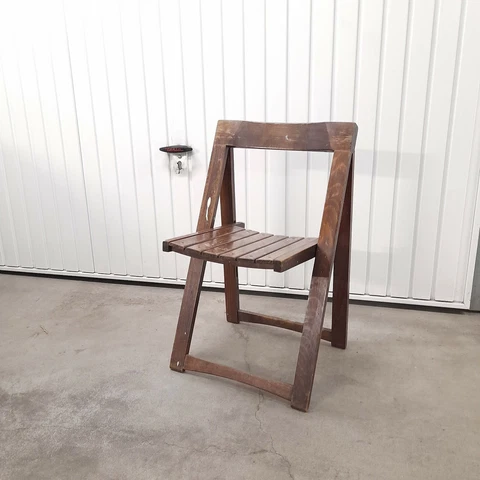 Vintage Folding Chair Space Age Mid Century Design Wooden Atomic Retro Cover
