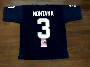 JOE MONTANA # 3 NOTRE DAMN I49ERS SIGNED AUTO FIGHTING IRISH JERSEY JSA BEAUTY - Picture 1 of 4