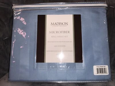 Nuevo juego de sábanas Madison Luxury Home de microfibra King 100 % poliéster Foto 1 de 4