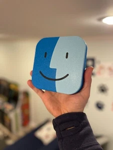 MACINTOSH FINDER ICON LOGO SIGN - 3D PRINTED, 3-COLOR DESKTOP DECOR, 5.5 INCHES - Picture 1 of 3