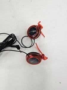 Nintendo Official Red Ear-Hook Headsets WORKING - Picture 1 of 3