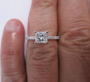 1.10 Carat 14K Gold Diamond Engagement Ring Center=.90 F-SI3 Enhanced Value=$9K - Picture 1 of 10