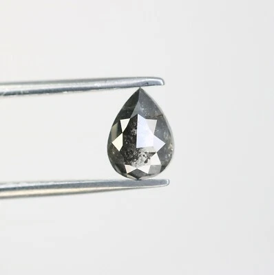 0.90 CT 6.90 MM Pear Shape Salt And Pepper Diamond For Engagement Ring - Image 1 of 4