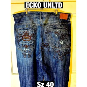 ECKO UNITD, bestickte Herren Baumwoll Jeans Gr. 40 Baggy Fit - Bild 1 von 11