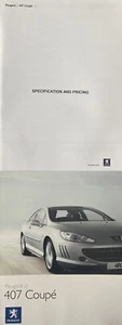 Peugeot 407 Coupe Sport UK Brochure August 2007 3.0 V6 2.0 16v 2.7 HDi - Picture 1 of 4