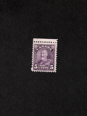 CANADA MINT VLH 5 CENT DULL VIOLET KING GEORGE V LEAF STAMP SCOTT # 169 - Image 1 of 2