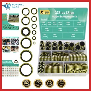 378 Pcs NBR Metal Bonded Sealing Washer Assortment Kit M6 M8 M10 M12 M14 M16 ... - Picture 1 of 10