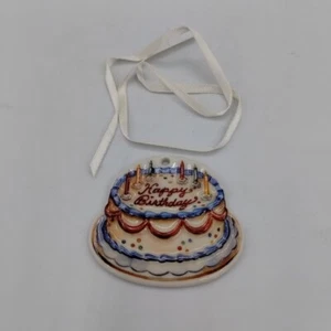 Longaberger Birthday Cake Happy Birthday Ceramic Tie On Basket Accessory - Picture 1 of 5