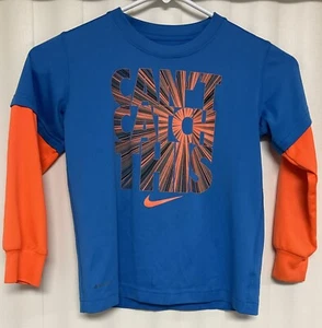Nike Dri Fit Youth Medium size 6 Blue Long Sleeve Athletic. 0318 - Picture 1 of 3