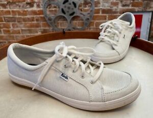 Keds Tour Oxford Stripe Cream Lace up Sneakers 9.5 40.5 New