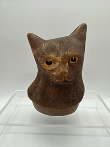 Biscottiera ricambio gatto gesso ceramica testurizzata vintage solo testa - Foto 1 di 11