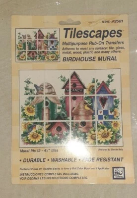 Azulejos Paisajes Casa de Pájaros Mural Frotar Transferencias Pegatinas de Pared Decoración del Hogar 2581 Azulejo Foto 1 de 2