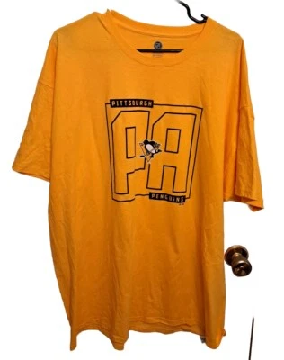 NHL Pittsburgh Penguins Gold Short Sleeve T Shirt Size XXL - Image 1 of 4