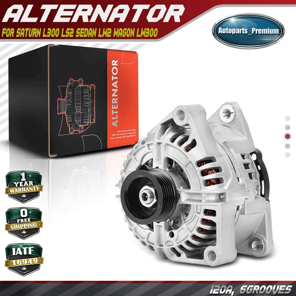 Alternador para Saturn L300 2001-2005 LS2 Sedán LW2 Wagon LW300 120A CW 6 ranuras Foto 1 de 4