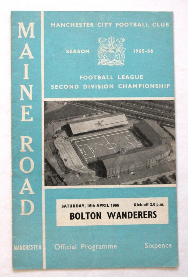 MANCHESTER CITY v BOLTON WANDERERS DIVISION 2 1965/66 16/4/1966 - Image 1 of 4