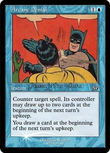 Batman MTG - Arcane Denial - Fanart Borderless Style - EDH / Playtest - Bild 1 von 3
