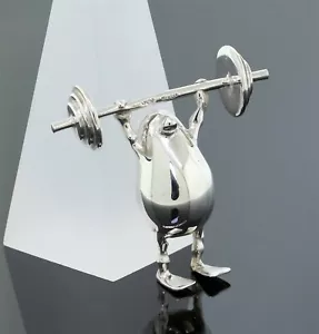 Ciondolo/fascino in argento sterling 925 per sollevamento pesi per esercizi di sollevamento pesi - Foto 1 di 4