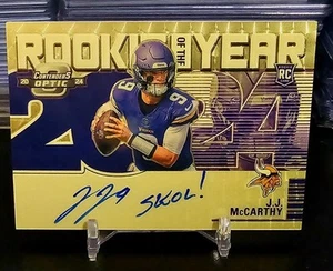2024 Contenders Optic JJ McCarthy ROY Gold Vinyl "SKOL" Inscription 1/1 Vikings - Picture 1 of 2