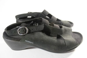 Mephisto Womens Size 37 EU/ 6.5 US Leather Strappy Slingback Wedge Sandals - Picture 1 of 10