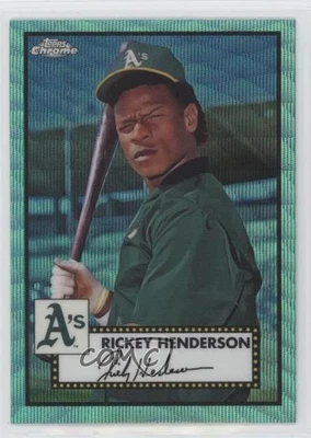 2021 Topps Chrome Platinum Anniversary Aqua Wave Refractor Rickey Henderson HOF - Image 1 of 2