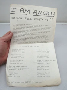 I AM ANGRY Marble Hill Atom Anti-Atomkraftwerk Protest Flyer Vintage 1970er - Bild 1 von 9