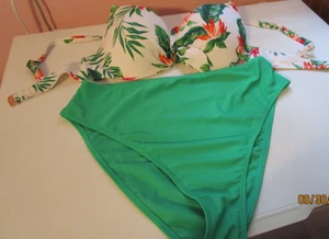 Shade Shore Top 34 DD & Wild Fable L 12 14 Bottom Swimsuit Poly Spandex - Picture 1 of 6