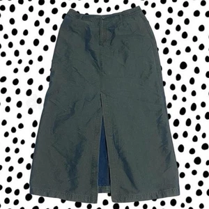 Y2k Style Pearlescent Dockers Midi Skirt With Front Slit Sz. M 30” Chino Denim - Picture 1 of 5