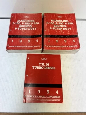 1994 Ford F150 F250 F350 7.3L Bronco Super Duty Turbo Diesel OEM Service Manuals - Image 1 of 4