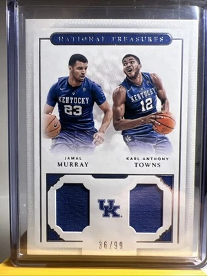 2016 National Treasures Collegiate Jamal Murray Karl Anthony Towns 36/99 Rookie - Image 1 of 2