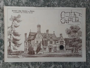 Antique Print Henbury Bristol Berwick Lodge Architecture Design 1890 - Picture 1 of 1