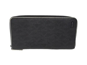 MICHAEL KORS MENS JET SET TRAVEL PVC ZIP AROUND LONG WALLET BLACK (EPJ022859) - Picture 1 of 7