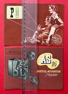 2 x DDR Reklame Prospekt VEB Carl Zeiss Jena 1954 Filmprojektor P8 AS 16( F22556 - Bild 1 von 5