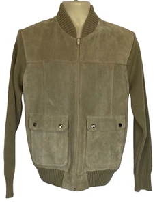 Vintage Oakton LTD Mens Leather Sweater Jacket Size Med Tan Western Rockabilly - Picture 1 of 13