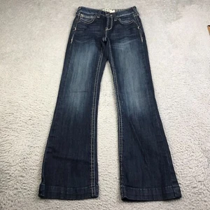 Ariat REAL Jeans Girls 12 (25x28) Dark Wash Trouser Western Flared Cowgirl Denim - Picture 1 of 15
