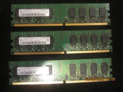 6GB 3x2GB QIMONDA PC2-6400 DDR2-800 RAM MEMORY KIT HYS64T256020EU-2.5-C2 - Image 1 of 2